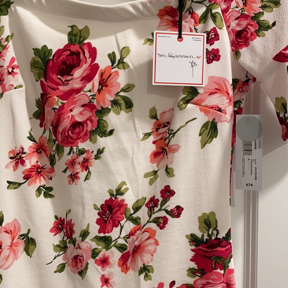 White floral off the shoulder dress. - Picture 2 of 3